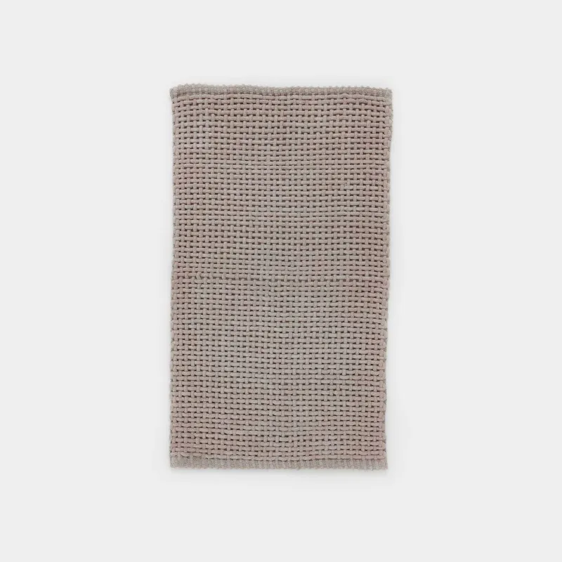 Mat, 60x110 cm, anti-slip, Polyester / cotton, beige, Grid, Cozy