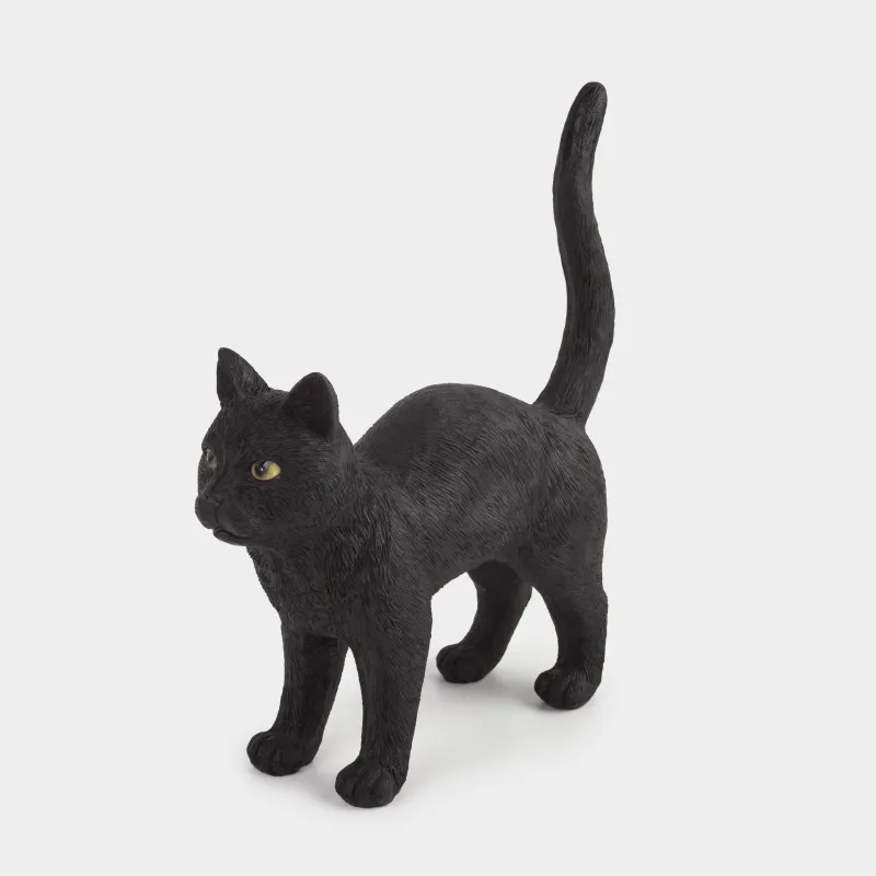 Statuette, 24x23 cm, polyresin, black, Cat, Cat night