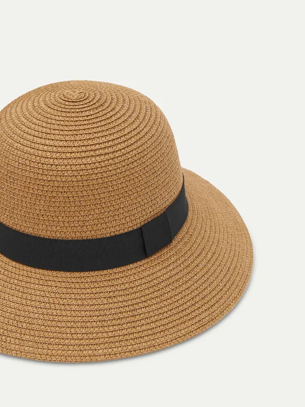 Hat, 57 cm, single size, paper / polyester, beige, Banjo, image-1