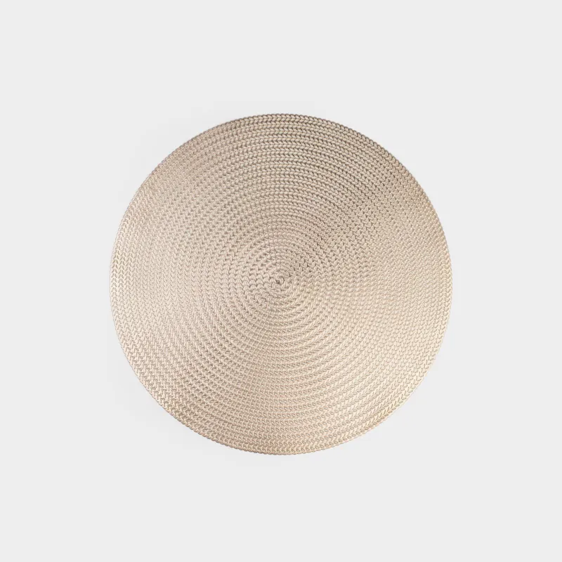 Placemat, 38 cm, PVC, round, golden, Azhur