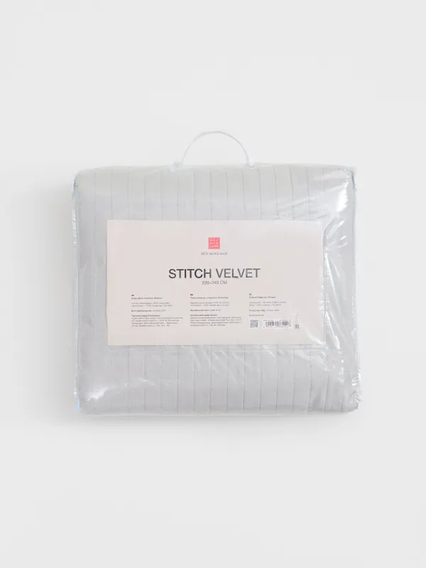Bedspread, 220x240 cm, quilted, microfiber, grey, Stripes, Stitch, image-5