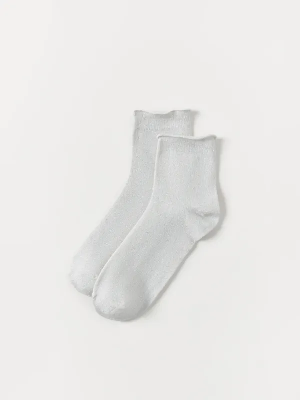 Women's socks, size 36-38, cotton / polyester, milky, Glint, image-1