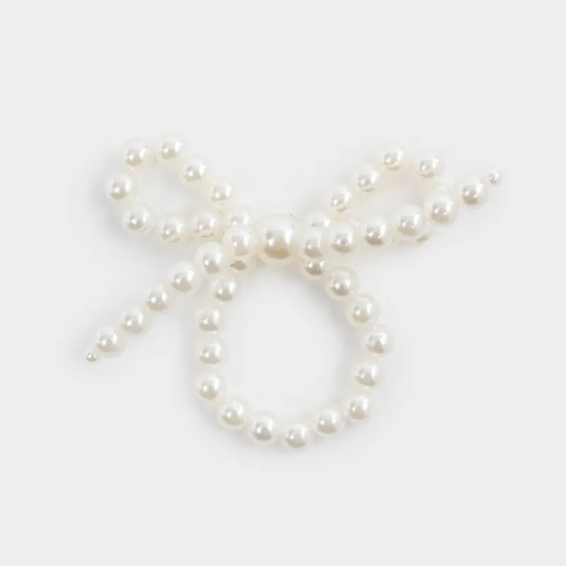 Napkin ring, 6 cm, plastic, white, Pearl bow, Pearl Antarctica
