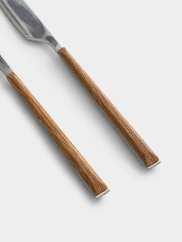 Table knife, 2 pcs, steel/plastic, brown, Prague, image-2