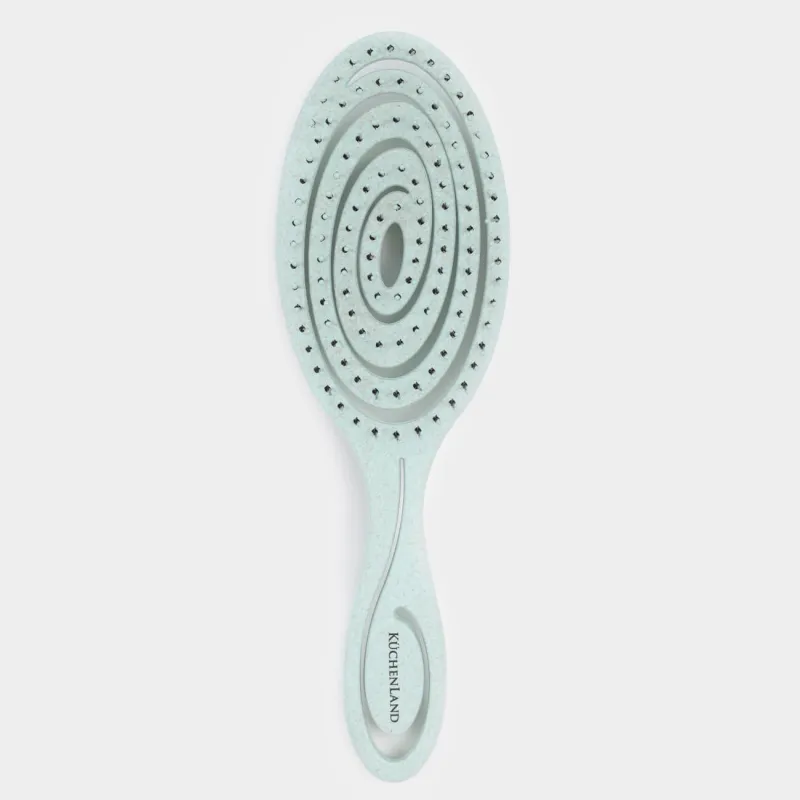 Hair massage comb, 22 cm, vegetable fiber / plastic, green-blue, Zipo