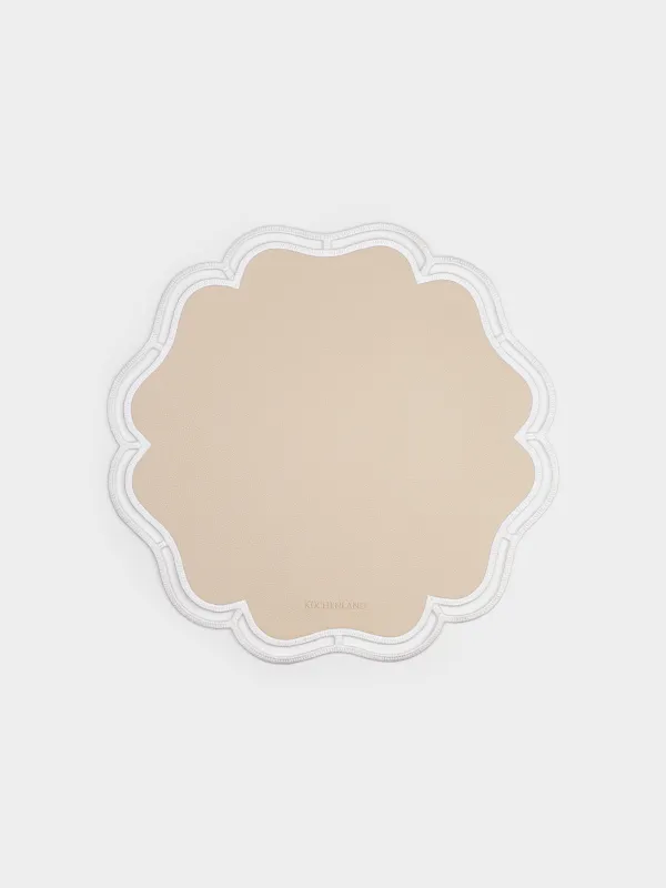 Placemat, 38 cm, PVC / polyester, shaped, beige, Rock vintage, image-0