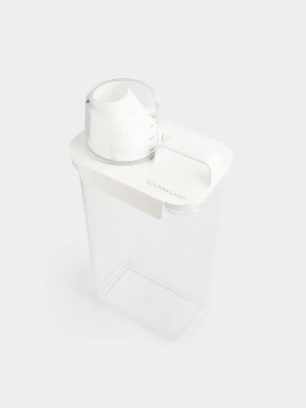 Washing powder container, 2,3 l, with measuring cup, plastic, white, Compact, image-3