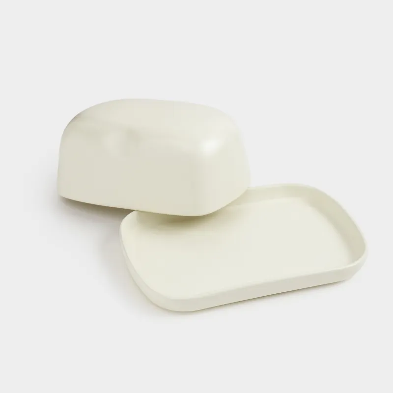 Butter dish, 18 cm, ceramic, rectangular, beige, Laneri, image-2