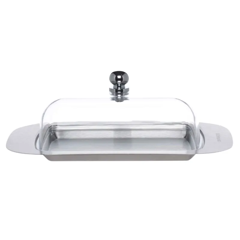 Butter dish, 14 cm, steel / plastic, rectangular, Classic, image-0