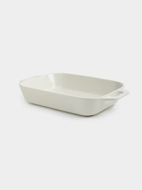 Baking dish, 27x20 cm, ceramic, rectangular, milk, Cakes ivory, image-2