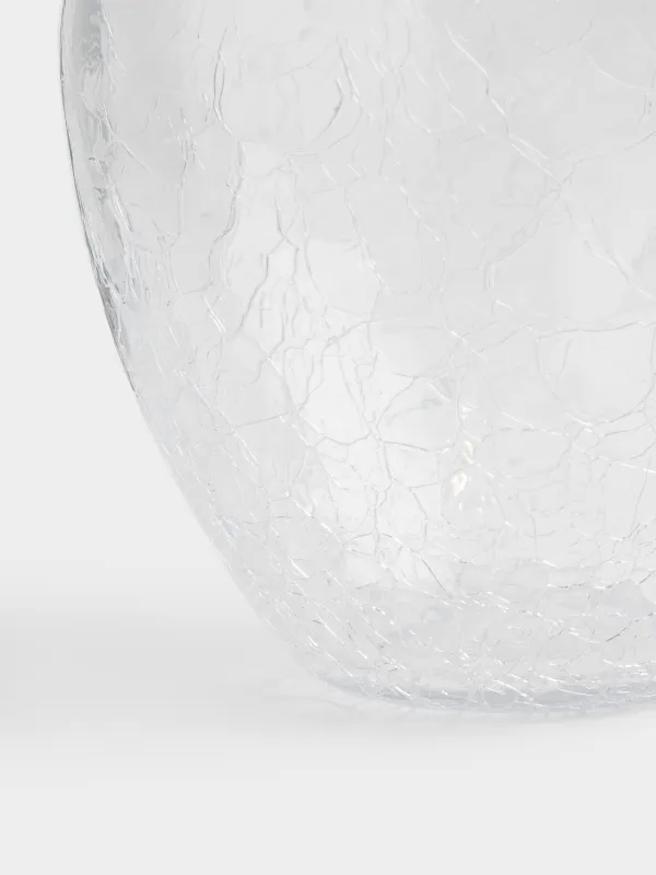 Flower vase, 25 cm, glass, Craquelure, Ice, image-1