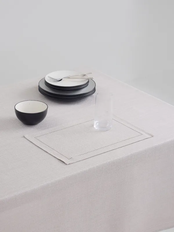 Placemat, 30x45 cm, polyester, rectangular, beige, Hemstitch, image-6