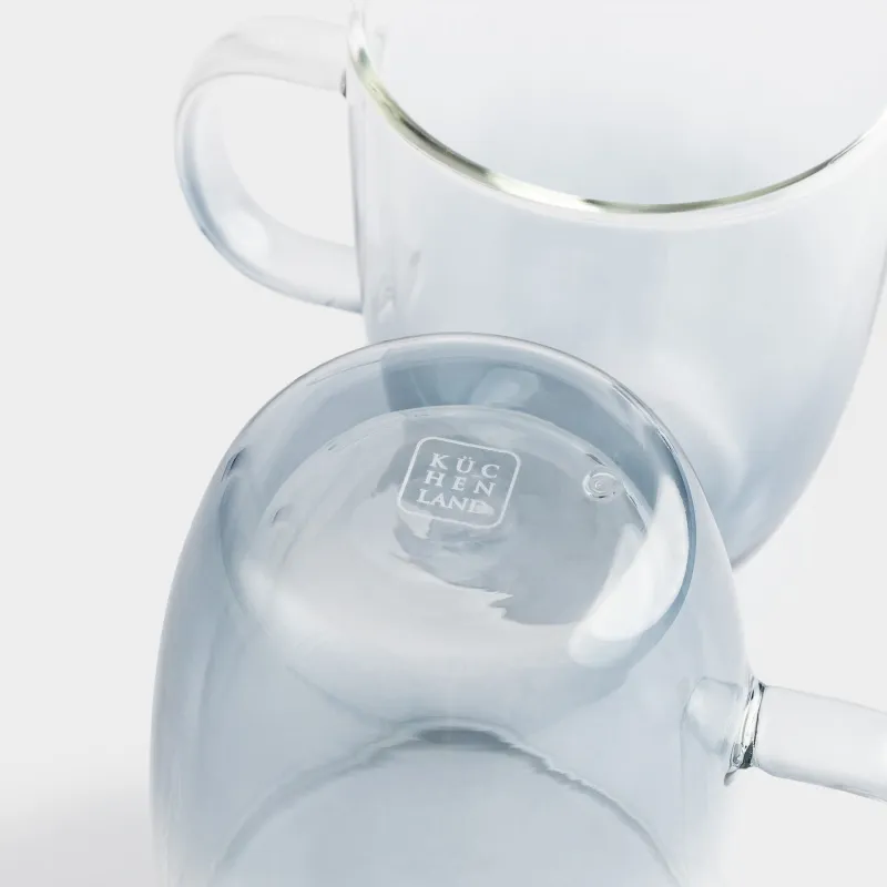 Mug, 440 ml, 2 pcs, glass B, gray gradient, Air gradient, image-4