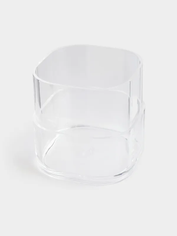 Bathroom box, 8x7 cm, plastic / acrylic, milky, Eleos, image-2