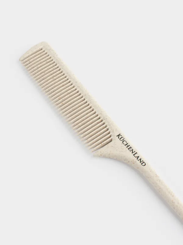 Hair comb, 23 cm, with a ponytail, vegetable fiber / plastic, Beige, Comb, image-4