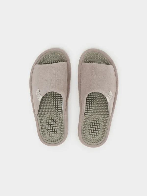Women's slippers, homewear, size 36-37, corduroy / rubber, gray-purple, Lint, image-1
