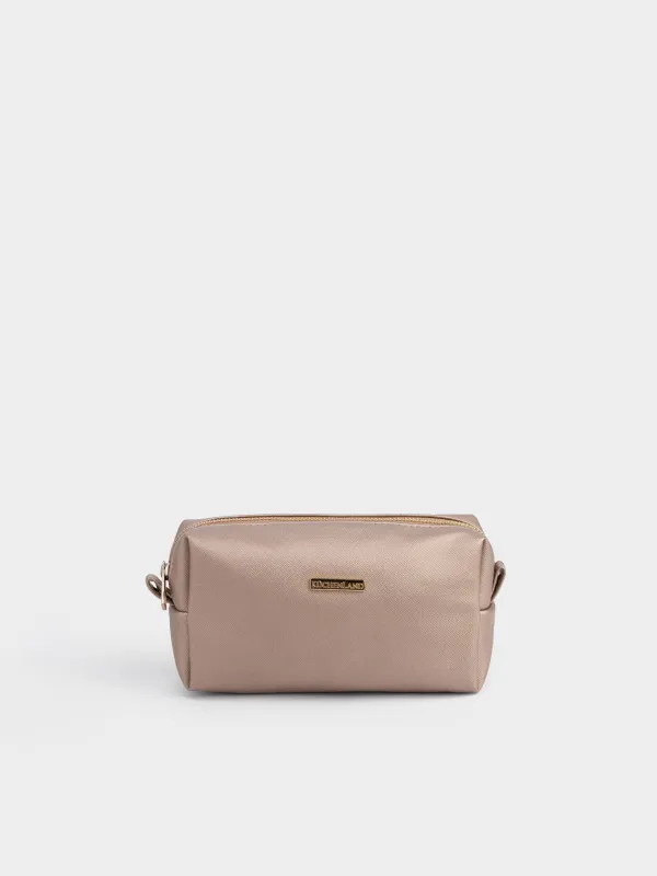 Cosmetic bag, 20x10 cm, PVC, golden, Beauty, image-0