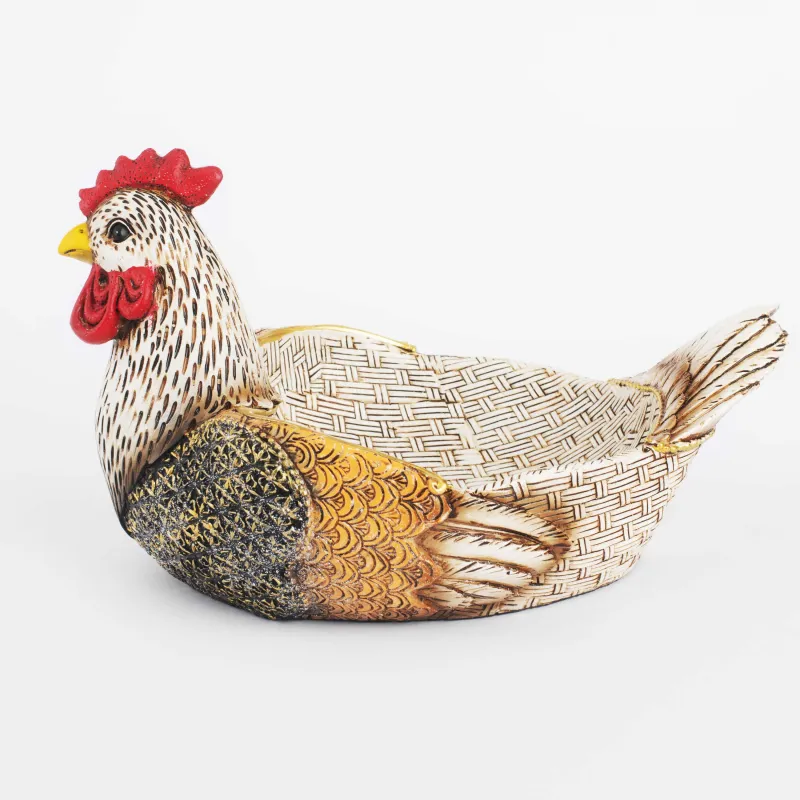 Candy bowl, 25x17 cm, polyresin, colored, Chicken, Natural Easter, image-1