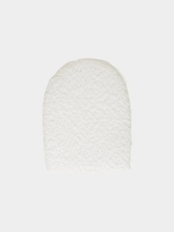 Face wash mitten, 12x9 cm, double-sided, polyester, milk, Unique spa, image-1
