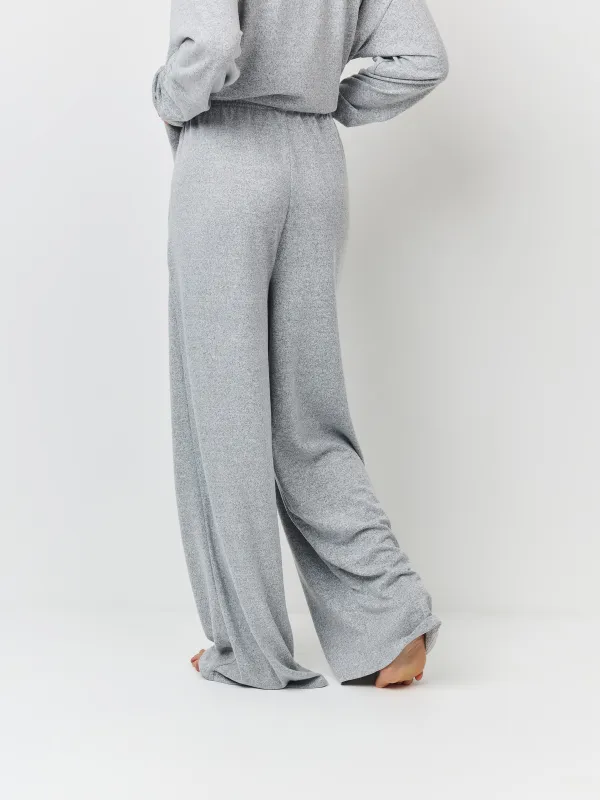 Women's trousers, homewear, size XS, polyester/spandex, grey, Bertha, image-3