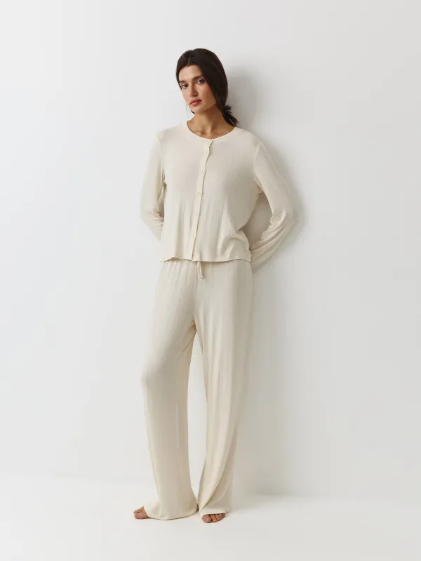 Women's cardigan, homewear, size L, modal / viscose / elastane, yellow, Dirona, image-0