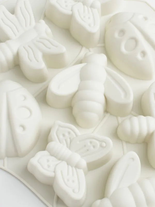 Cupcake baking dish, 28x21 cm, 8 compartments, silicone, milky, Bees / Butterflies, Honey, image-3