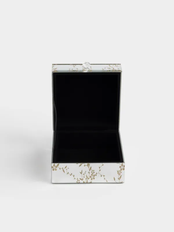 Jewelry box, 13x8 cm, glass, Mirror, Branches, Glossy, image-4
