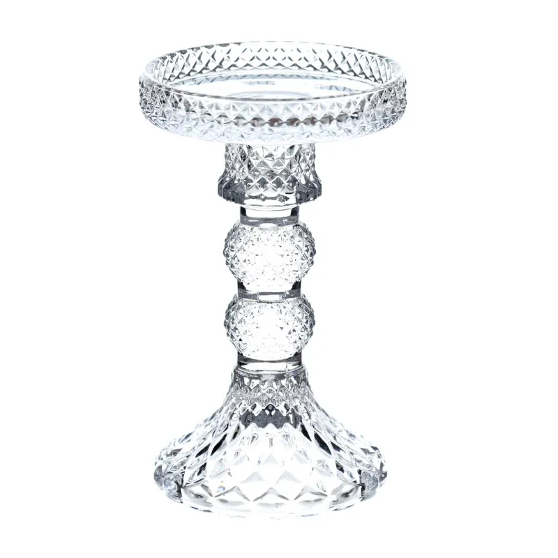Candle holder, 14 cm, for one candle, on a leg, glass, Naiad