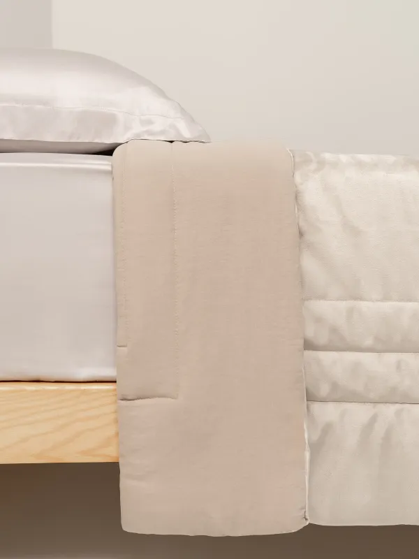 Bedspread, 220x240 cm, quilted, velvet/microfiber, beige, Frame, Stitch velvet, image-2