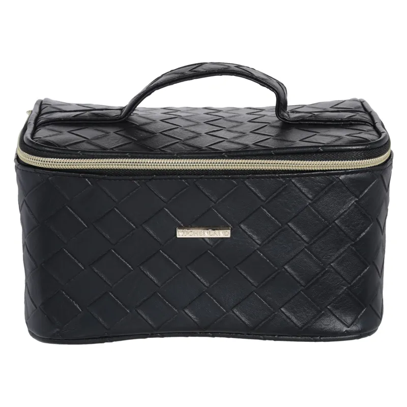 Cosmetic bag, 23x13 cm, with handle, polyurethane, black, Sennit