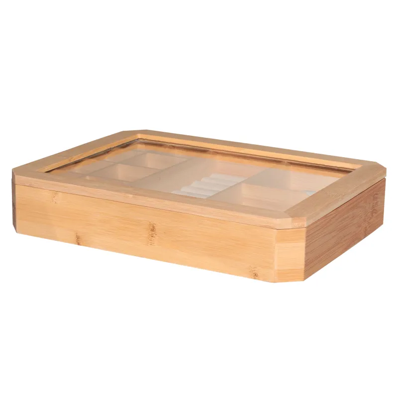 Jewelry box, 30x23 cm, bamboo / glass, Bamboo, image-0