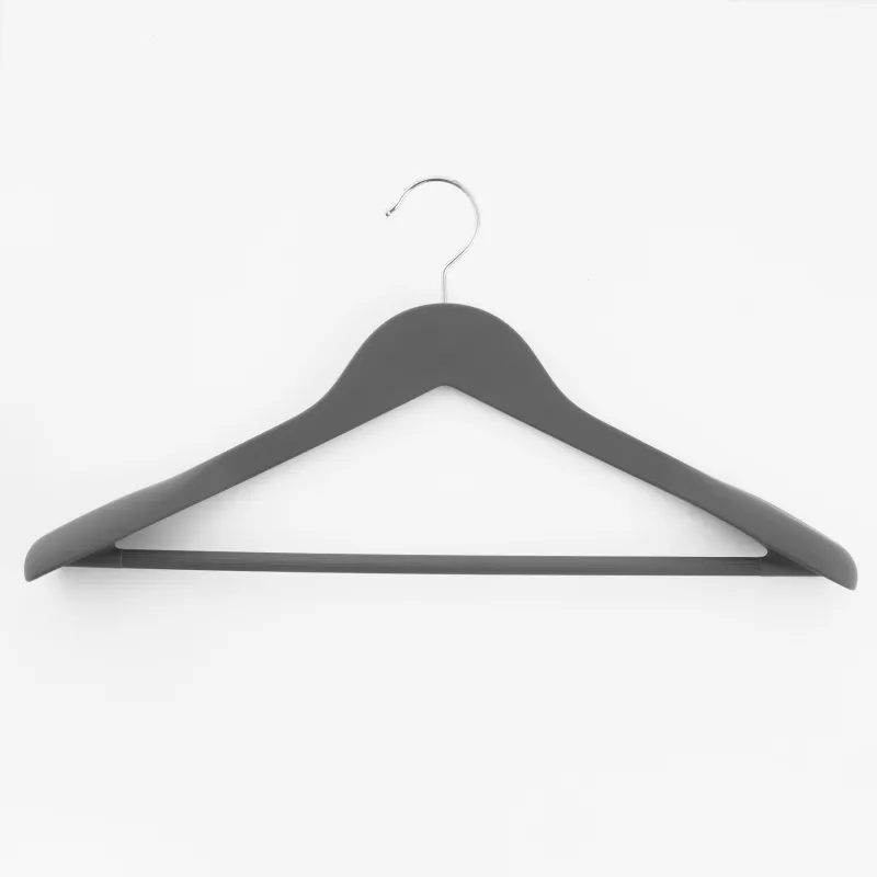 Coat hanger, 44 cm, for jackets and outerwear, plastic coated, grey, Fun house