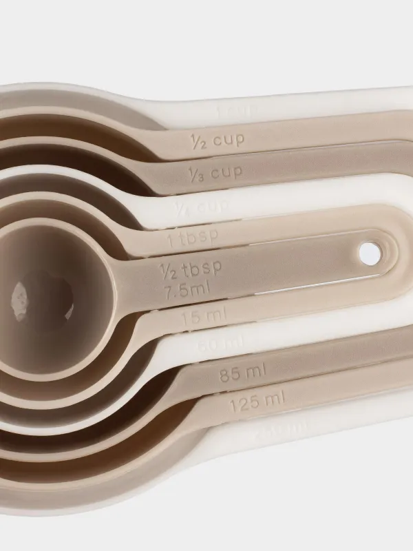 Measuring spoon set, 6 pcs, plastic, beige-cream, Bakery, image-2
