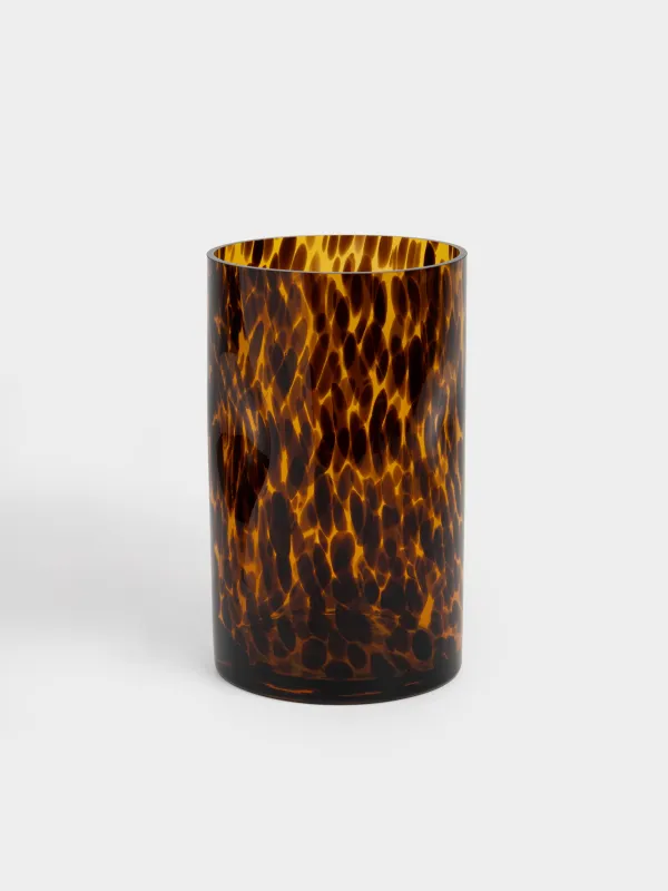 Flower vase, 24 cm, glass, brown, Animal pattern, Nors color, image-0