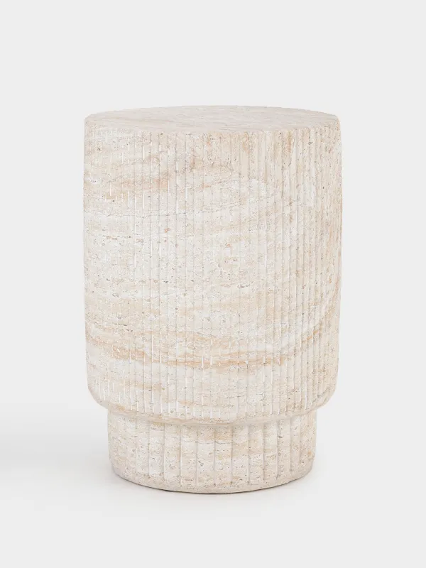 Coffee table, 47x34 cm, magnesium / fiberglass, round, beige, Antic, image-0