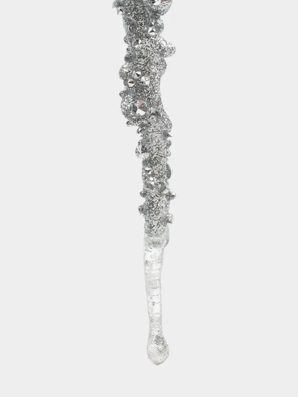 Christmas tree toy, 25 cm, acrylic, silver, Icicle, Figure sparkle, image-2