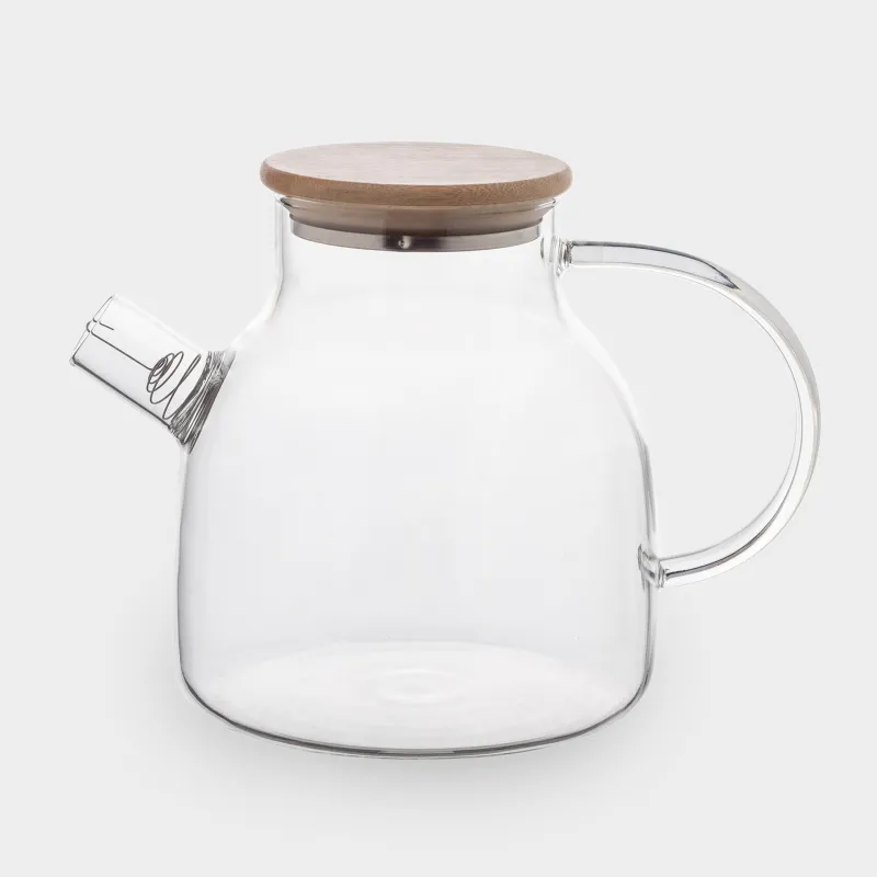 Teapot, 1.2 l, with filter, glass B / wood, Poise