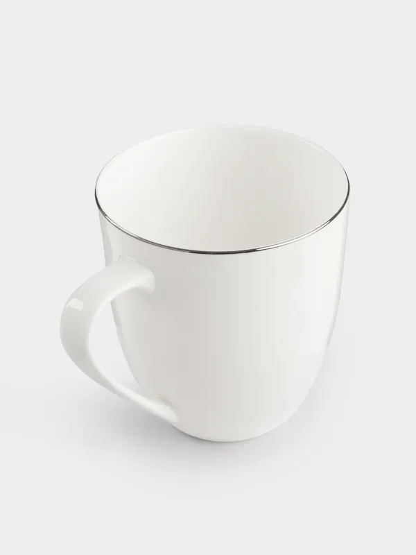 Mug, 450 ml, 6 pcs, porcelain F, white, Ideal silver, image-2