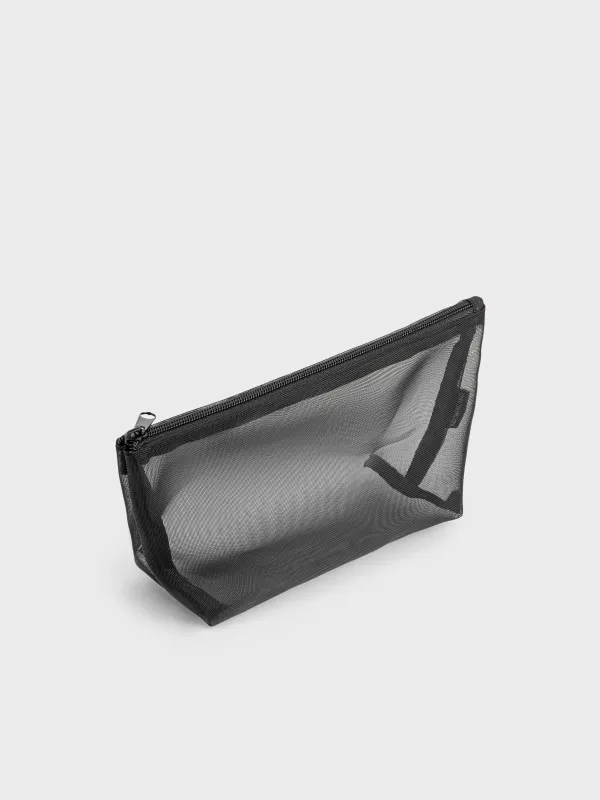 Cosmetic bag, 24x14 cm, Polyester, black, Mesh, Easy Travel, image-3