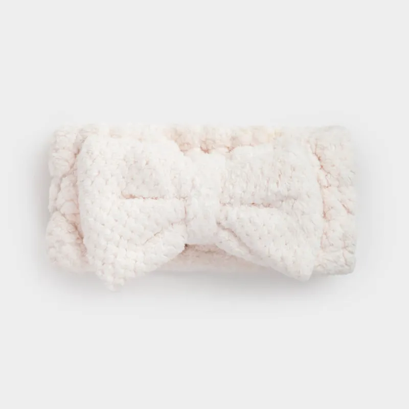 Headband, 16x9 cm, Fleece, Milk, Bow, Ratine