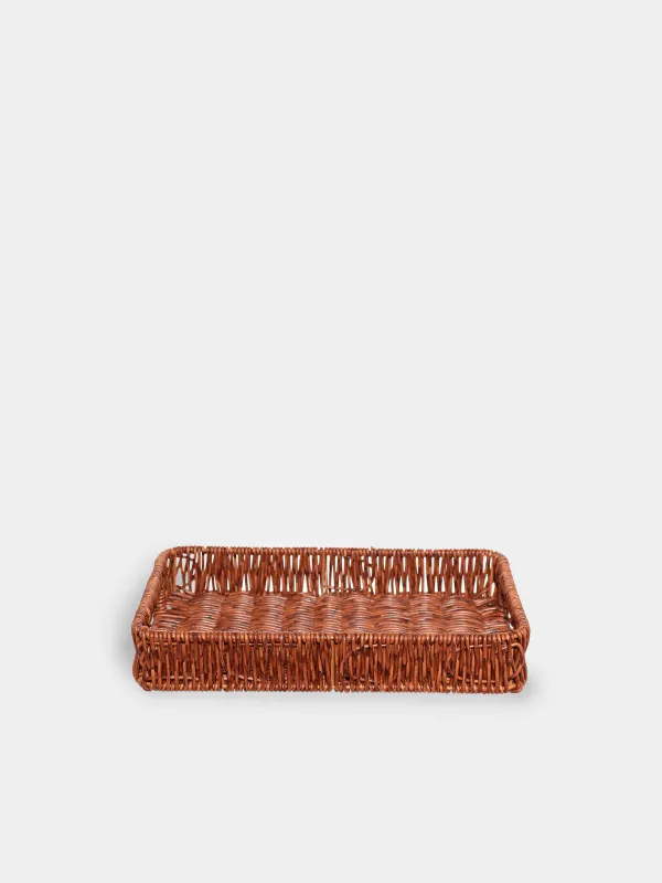 Tray, 30x20 cm, rattan, rectangular, brown, Blendy, image-0