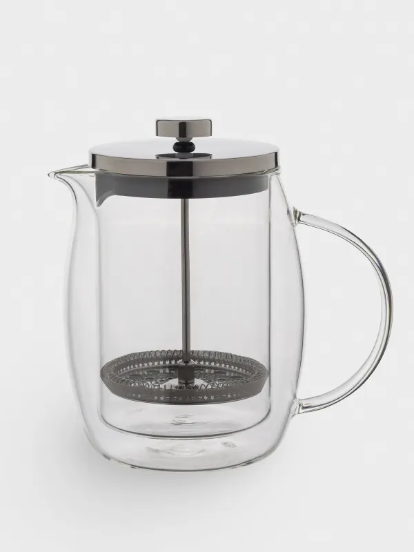 French press, 800 ml, glass B/ steel, round, Air, image-0