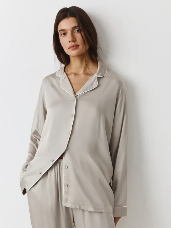 Women's trousers, homewear, size L, bamboo, beige, Debora, image-2