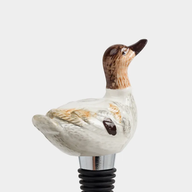 Bottle stopper, 12 cm, metal / ceramic, Duck, Duck, image-3