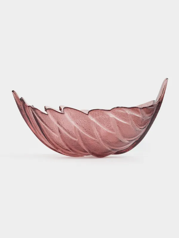 Fruit bowl, 28x15 cm, glass, color, Leaf, Curvy, image-4