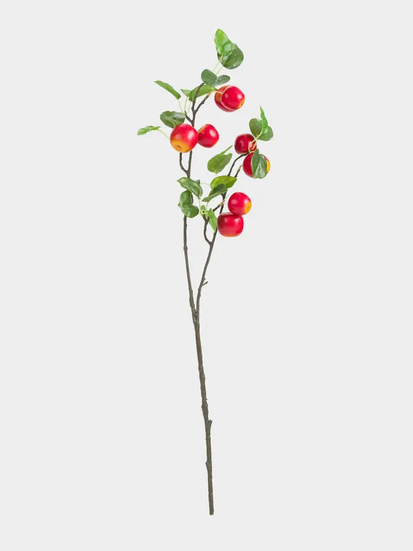Decorative branch, 80 cm, foam/polyester, Red apples, Fruit decor, image-0