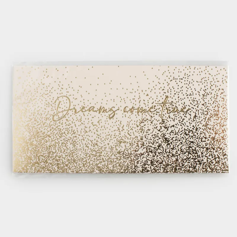 Gift envelope, 16x8 cm, with fringe, paper, milky, Golden sparkles, Sparkle, image-4