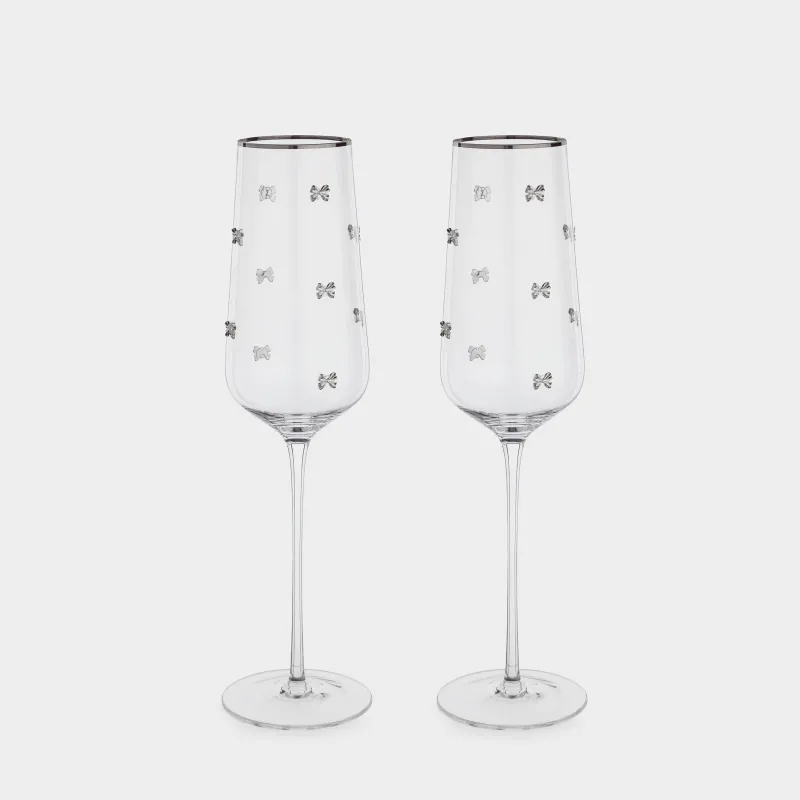 Drinking glass, 300 ml, 2 pcs, crystal glass, with silver edging, Ferentino