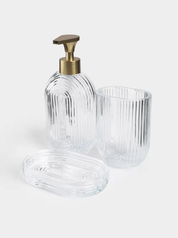 Liquid soap dispenser, 300 ml, glass / plastic, Benli, image-5