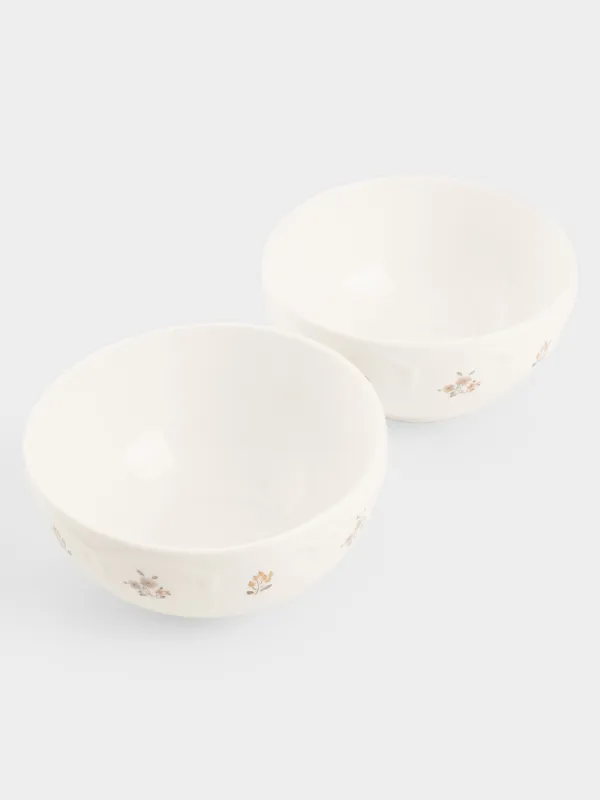 Bowl, 14x7 cm, 2 pcs, porcelain N, white, Vintage flowers, La flore, image-2